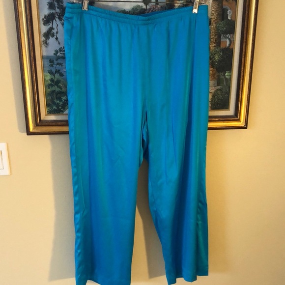 🦋 dianaira Silk Wide Leg Lined, High elastic waist reversible matte-shiny pants - Picture 1 of 7